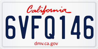 CA license plate 6VFQ146