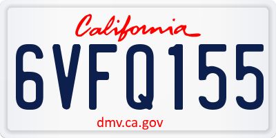 CA license plate 6VFQ155