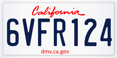CA license plate 6VFR124
