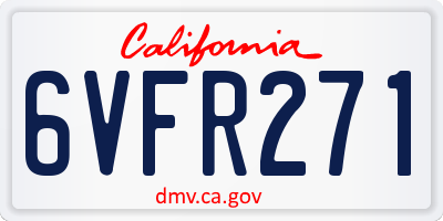 CA license plate 6VFR271