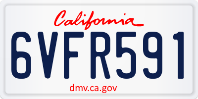 CA license plate 6VFR591