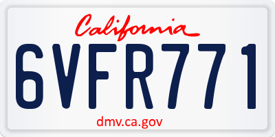 CA license plate 6VFR771
