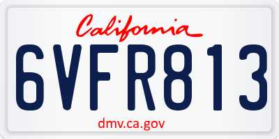 CA license plate 6VFR813