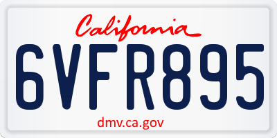 CA license plate 6VFR895