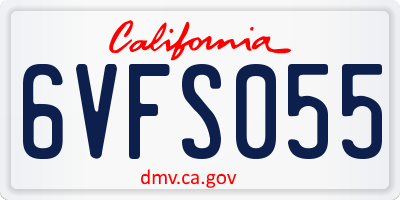 CA license plate 6VFS055