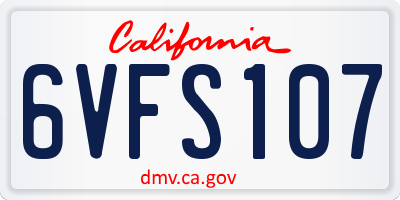 CA license plate 6VFS107