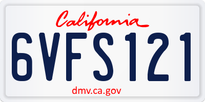 CA license plate 6VFS121