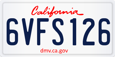 CA license plate 6VFS126