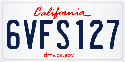 CA license plate 6VFS127