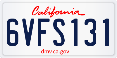 CA license plate 6VFS131