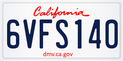 CA license plate 6VFS140