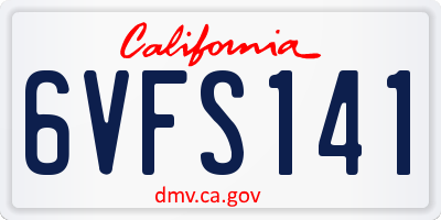 CA license plate 6VFS141