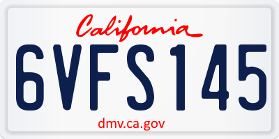 CA license plate 6VFS145