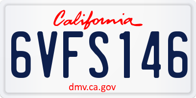 CA license plate 6VFS146