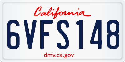 CA license plate 6VFS148
