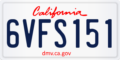 CA license plate 6VFS151