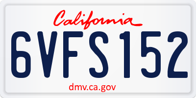 CA license plate 6VFS152