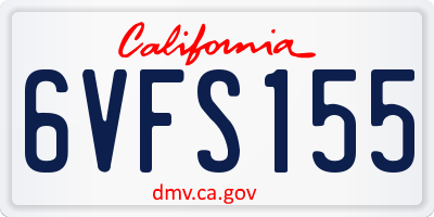 CA license plate 6VFS155