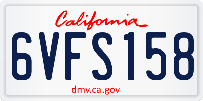 CA license plate 6VFS158