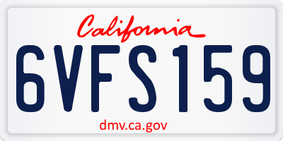 CA license plate 6VFS159