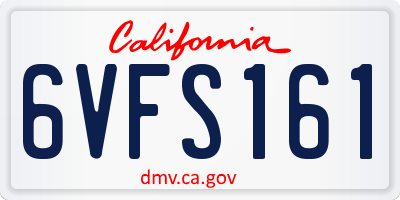 CA license plate 6VFS161