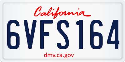 CA license plate 6VFS164