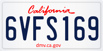 CA license plate 6VFS169