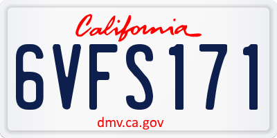 CA license plate 6VFS171