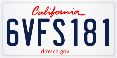 CA license plate 6VFS181