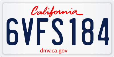 CA license plate 6VFS184