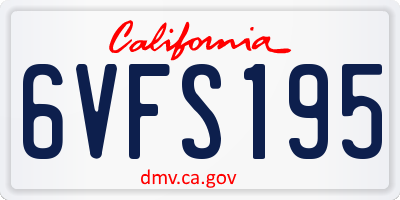 CA license plate 6VFS195