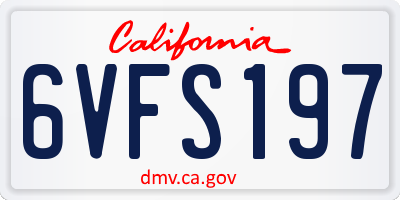 CA license plate 6VFS197