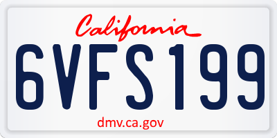 CA license plate 6VFS199