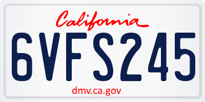 CA license plate 6VFS245