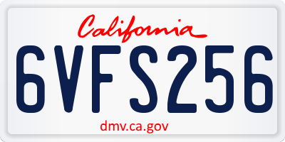 CA license plate 6VFS256