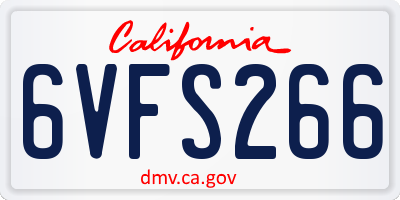 CA license plate 6VFS266