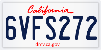 CA license plate 6VFS272