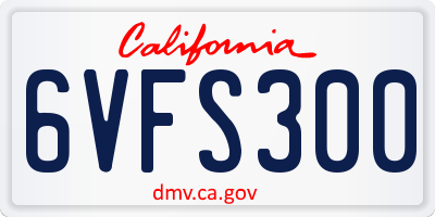CA license plate 6VFS300