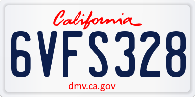 CA license plate 6VFS328
