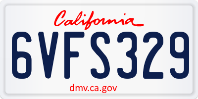 CA license plate 6VFS329