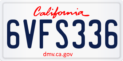 CA license plate 6VFS336