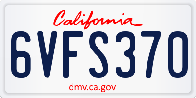 CA license plate 6VFS370