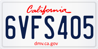 CA license plate 6VFS405