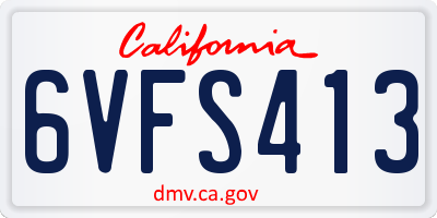 CA license plate 6VFS413