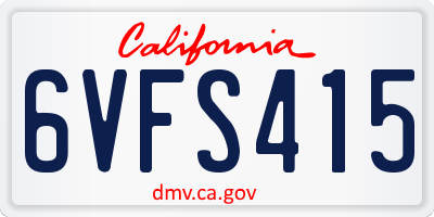 CA license plate 6VFS415