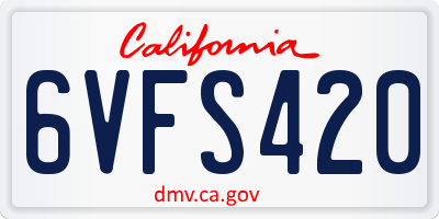 CA license plate 6VFS420