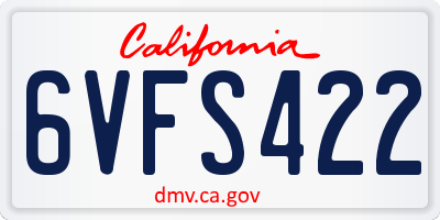 CA license plate 6VFS422