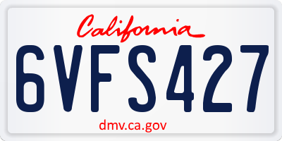 CA license plate 6VFS427