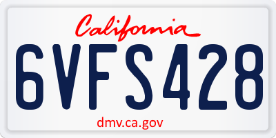 CA license plate 6VFS428