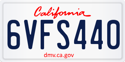 CA license plate 6VFS440